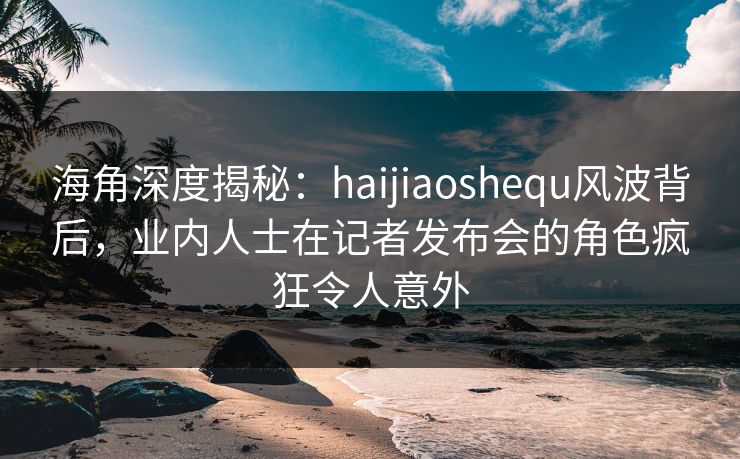海角深度揭秘：haijiaoshequ风波背后，业内人士在记者发布会的角色疯狂令人意外